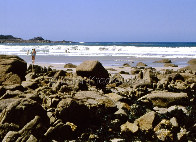 Frankreich, Bretagne, Bretonisches Atlantikschwimmen bei Ebbe