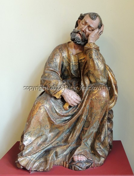 Frankreich, Normandie, Fecamp, Palais Benedictine, Skultur im Museum: schlafender Petrus