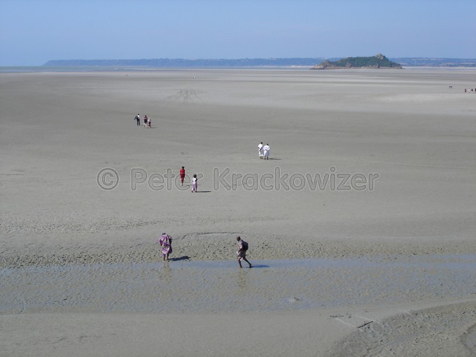 Frankreich, die Bucht von Le Mont Saint Michel bei Ebbe, Grenze zwischen der Normandie und der Bretagne