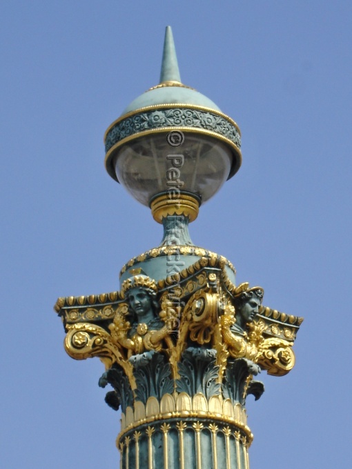 Frankreich, Paris Place de la Concorde Lichtsäule Detail