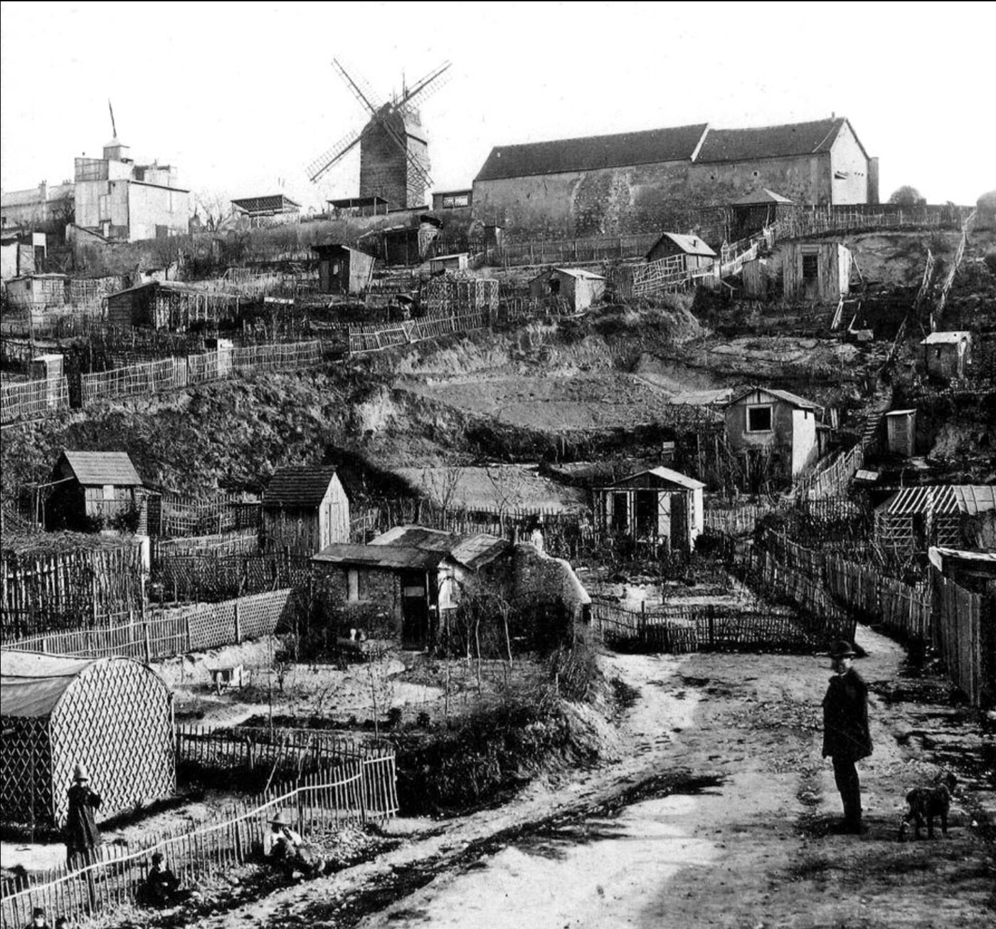 Frankreich, Paris, , der Montmartre in Paris in einer Ansicht um 1900, Facebook-Fund ohne Angabe von Quelle