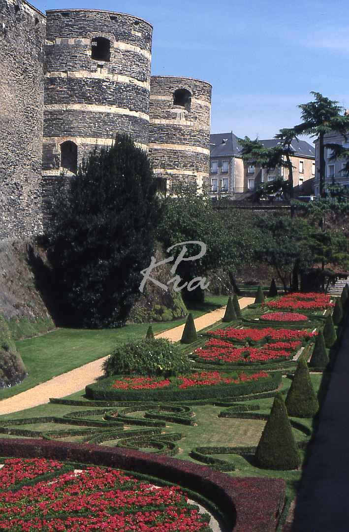 Frankreich, Loire Tal, Festungsmauern in Angers