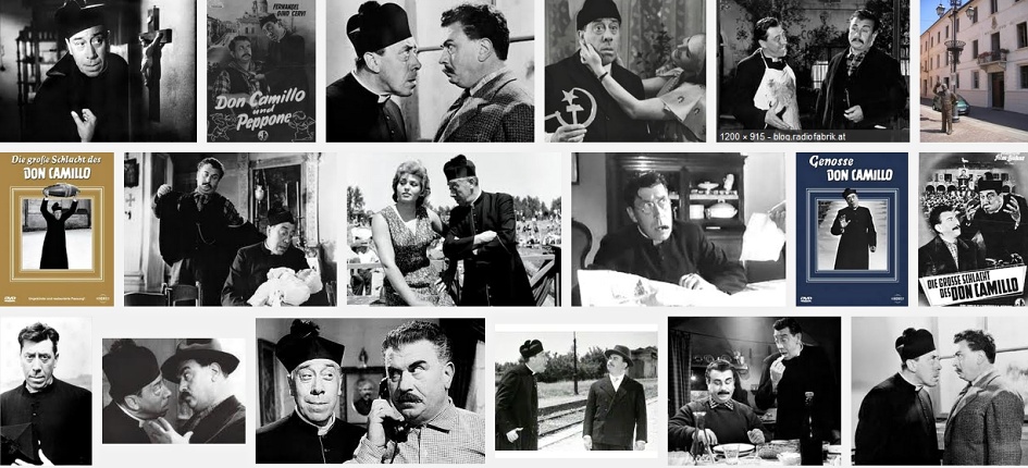 Italien, Emilia Romagna, Don Camillo und Peppone, die beiden Streithähne aus Brescello.