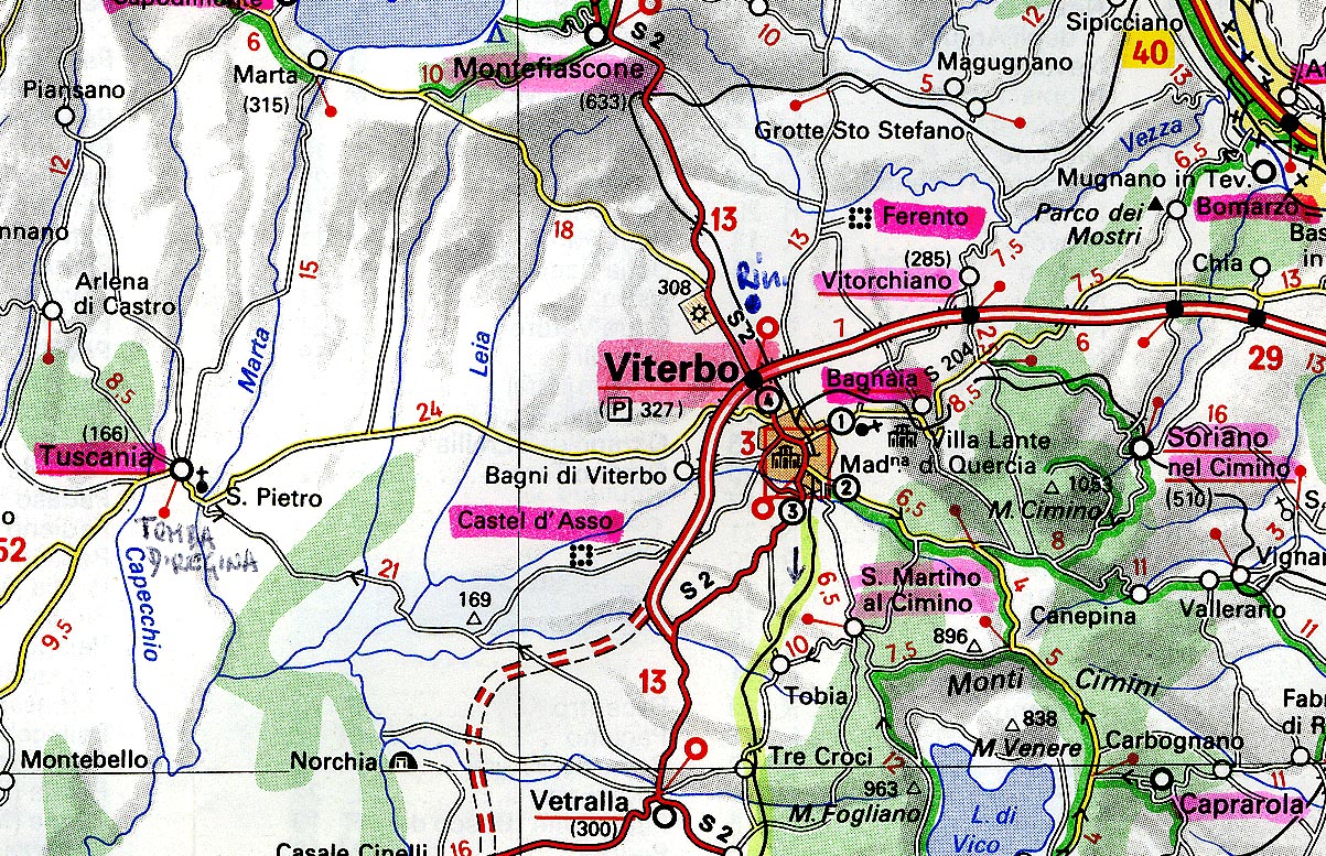Italien, Latium, Karte von Latium Tuscia