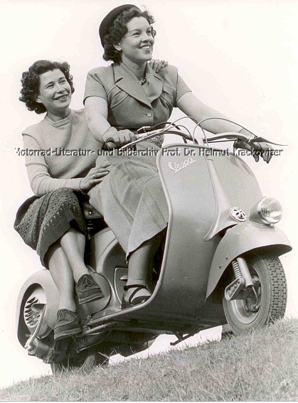 Vespa-Werbung aus den 1950er Jahren