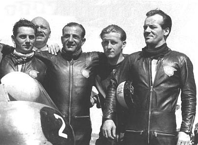 Werner Haas, HP Müller, Rupert Hollaus, Hans Baltisberger, NSU 1954