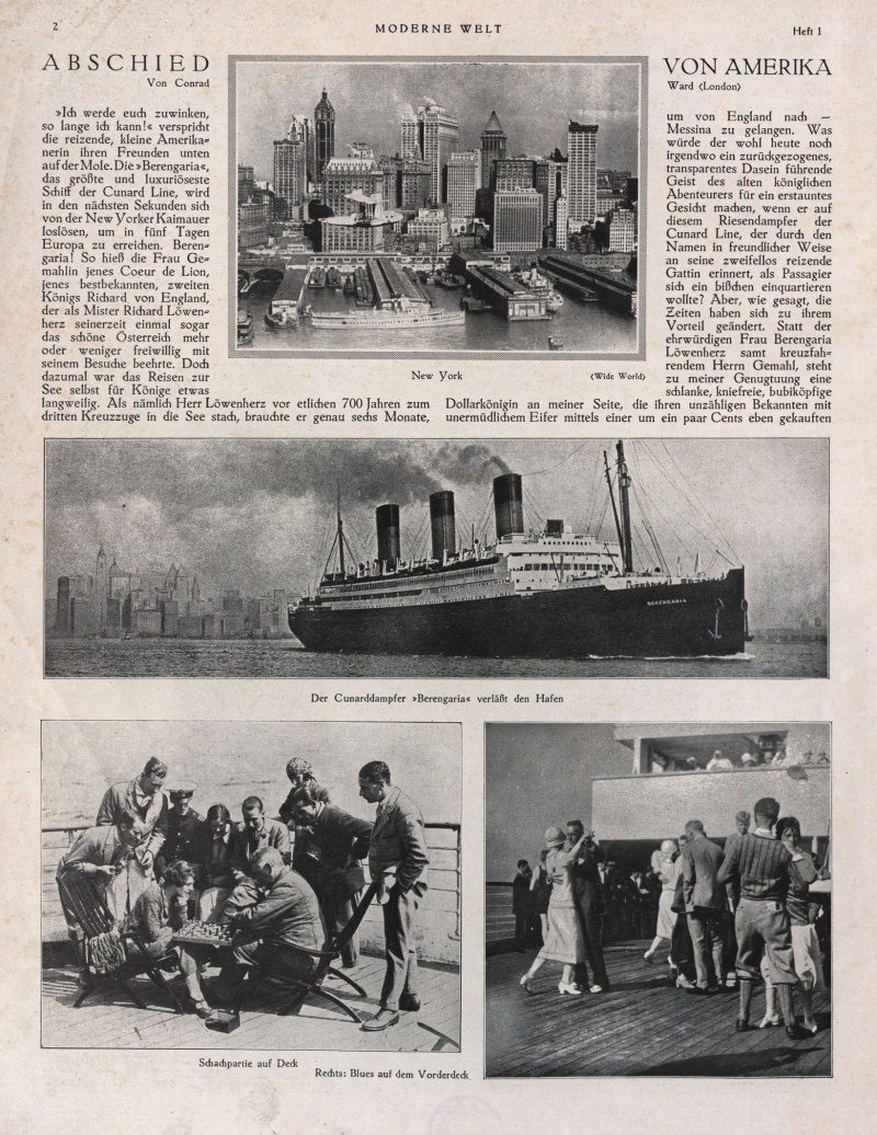 Die Beringaria 1927 auf ihrer Reise von Amerika nach Europa. Bildquelle ANNO der ÖNB.